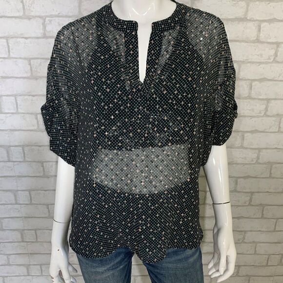 CAbi Swiss Dot sheer high/low top - S - Picture 4 of 8